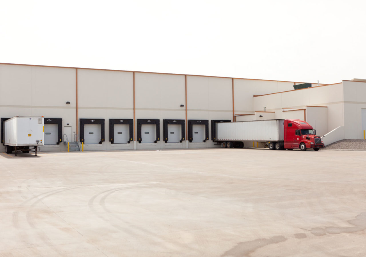 Dock Positions with Trucks at Golden Eagle Distributing Beverage Facility Built by ARCO Construction