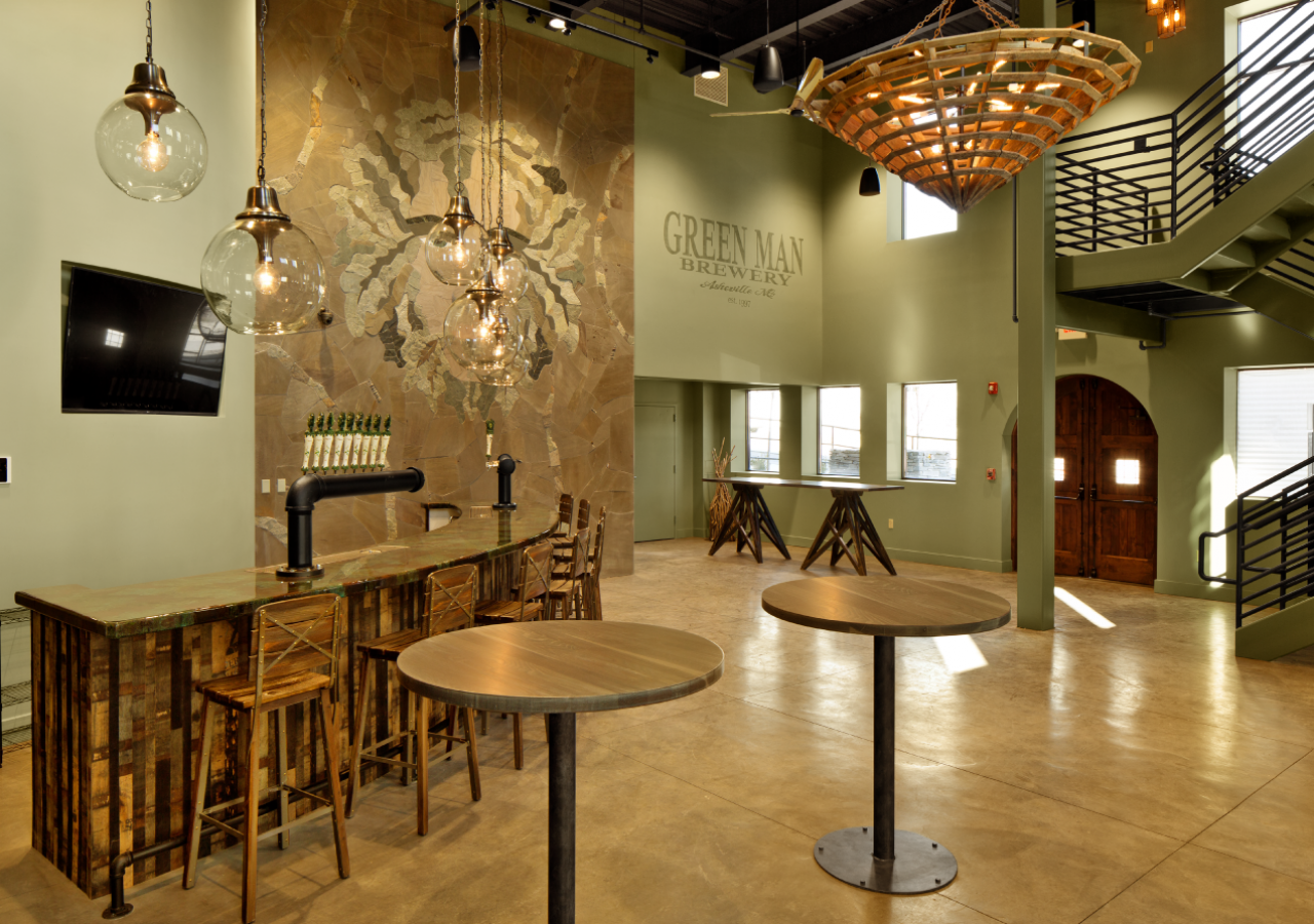 Main Lobby and Entrance at Green Man Brewery Craft Beverage Facility Built by ARCO Construction