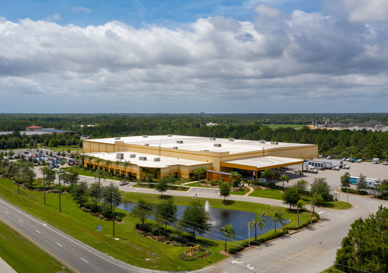 Aerial View of S.R. Perrott Distribution Facility Built by ARCO Beverage Group in Ormond Beach, Florida