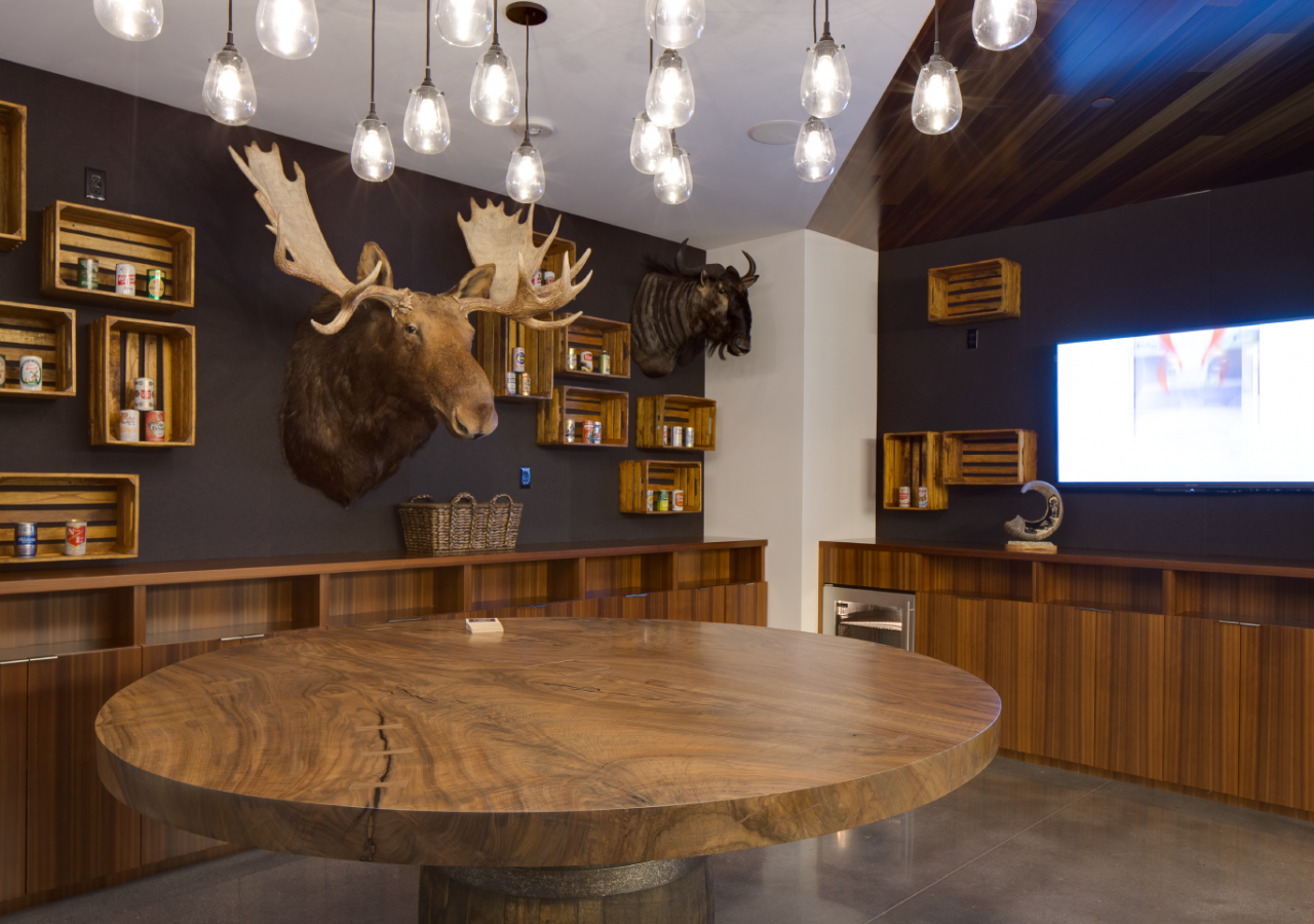 Office with Moose at Harbor Distributing Beverage Facility and Headquarters Built by ARCO Construction