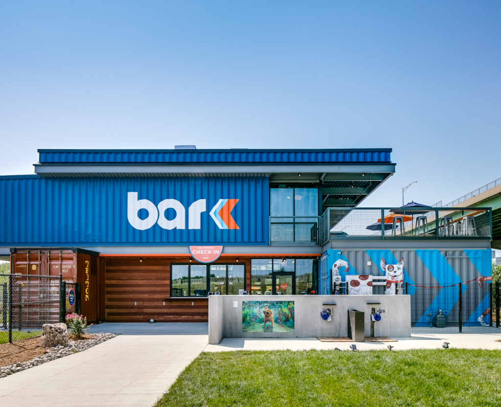 Front Entrance with Wash Stations at Bar K Dog Park Built by ARCO Construction in Kansas City