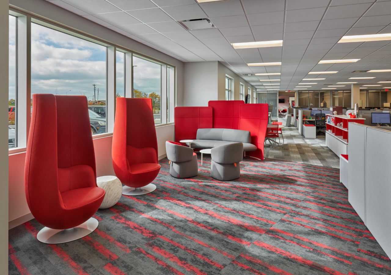 Open Office and Lounge at Wurth Service Supply Office/Distribution Facility Built by ARCO Construction