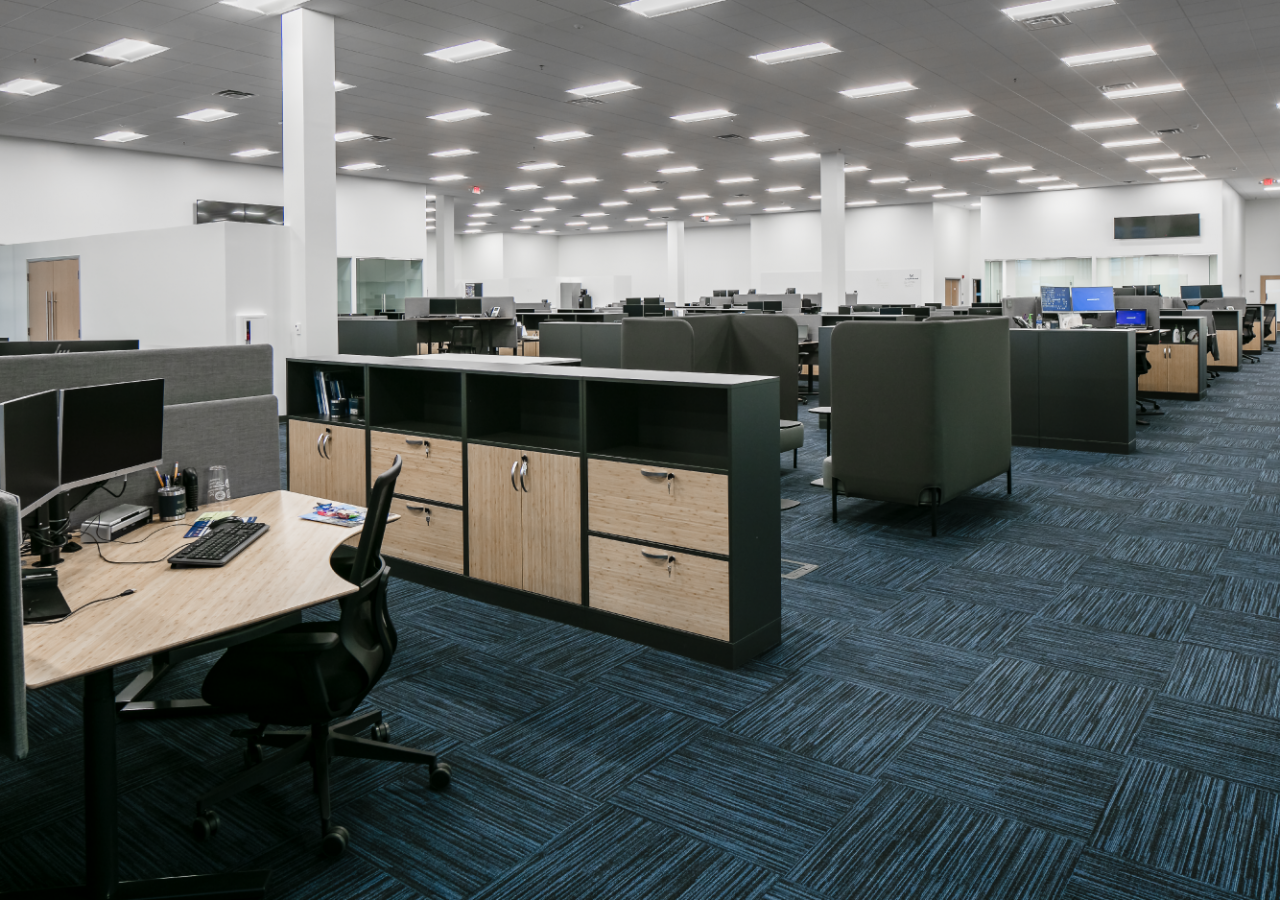 Open Office Space at Grundfos Office/Call Center Built by ARCO Construction