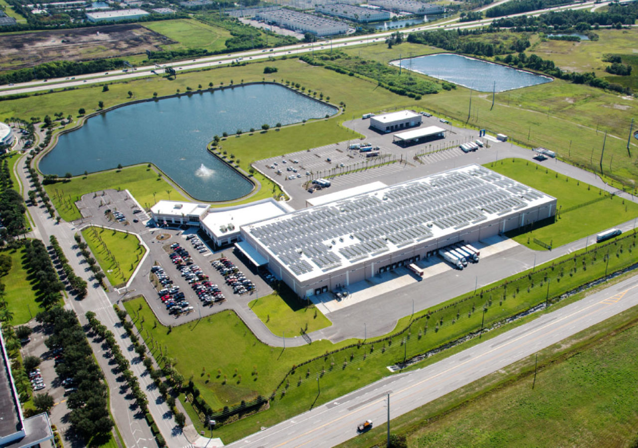 Aerial View of Great Bay Distributors Beverage Facility Built By ARCO Construction in St. Petersburg
