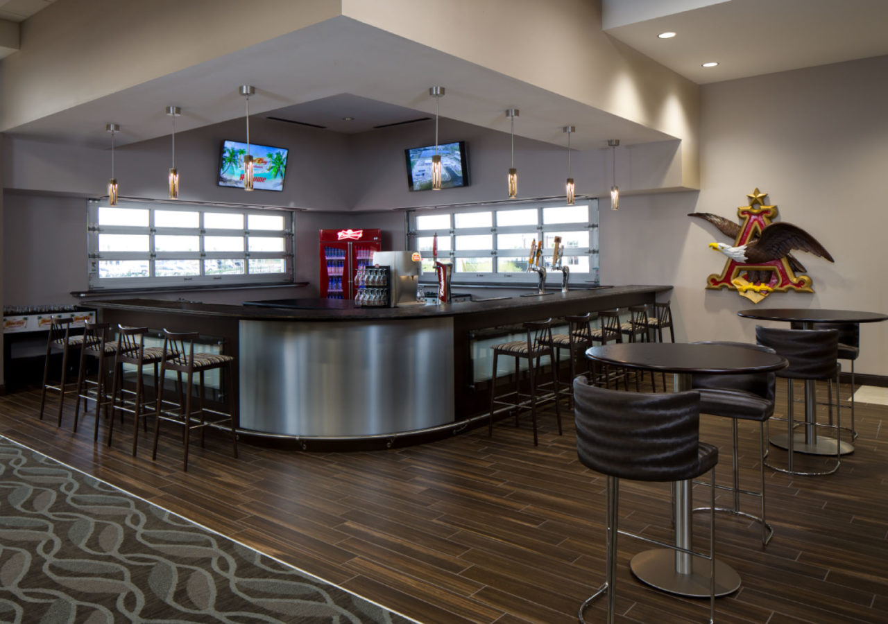 Bar Area with Beer on Tap at Great Bay Distributors Beverage Distribution Facility Built by ARCO Construction