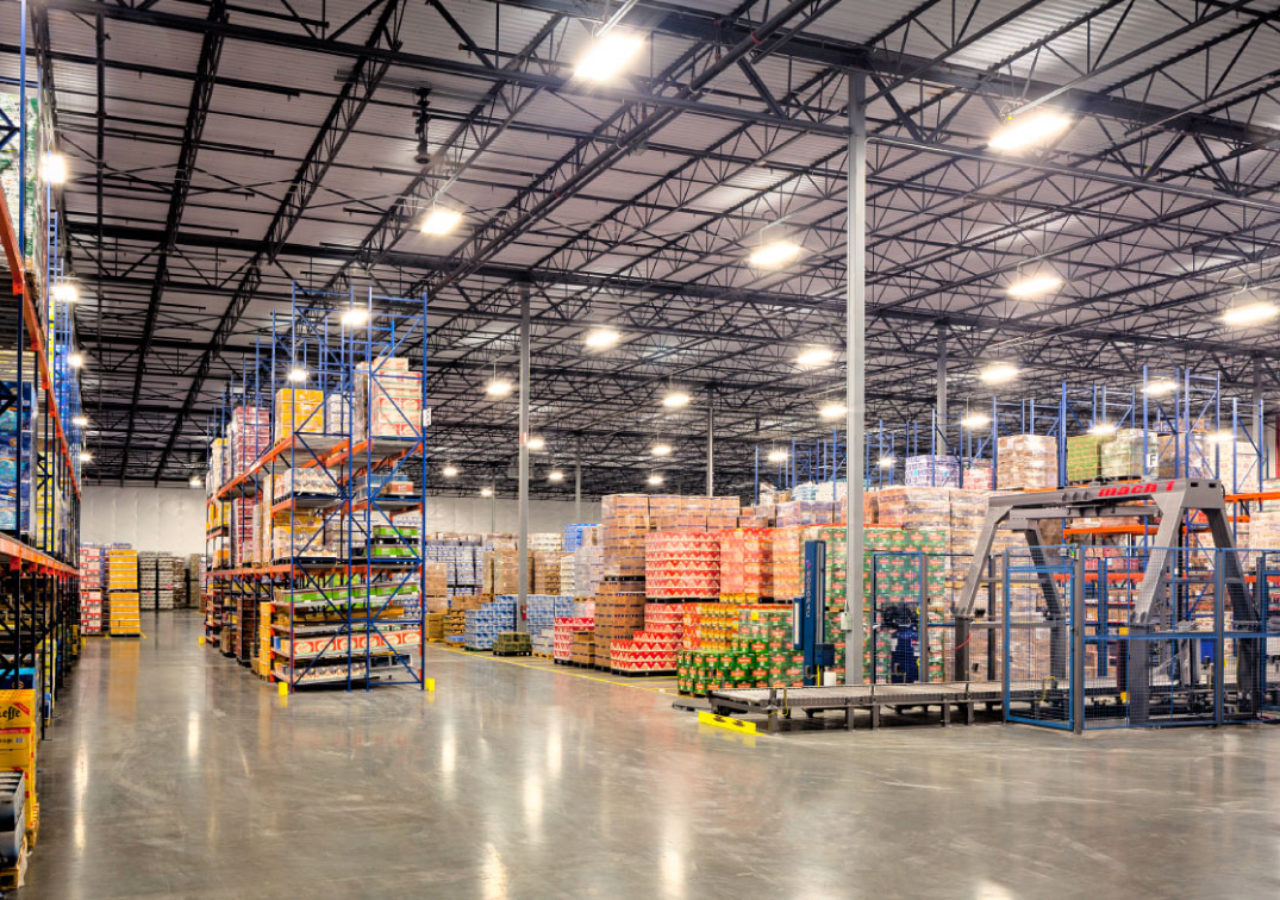 Warehouse Filled with Product at Horizon Beverage Distribution Facility Built by ARCO Construction