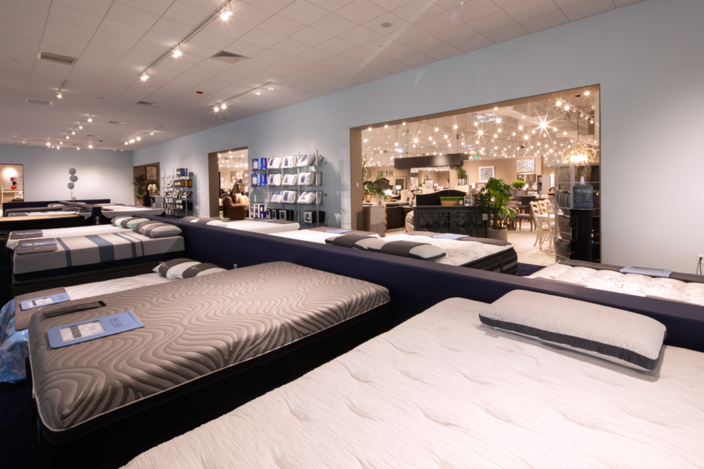 Mattresses Displayed at City Furniture Showroom and Distribution Facility Built by ARCO National Construction