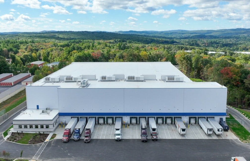 exterior aerial view of new england cold storage facility