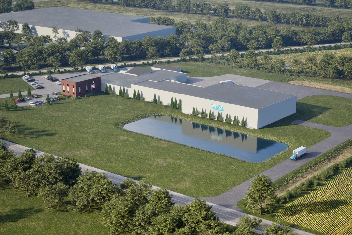 rendering showing Weeks Foods expanded facility