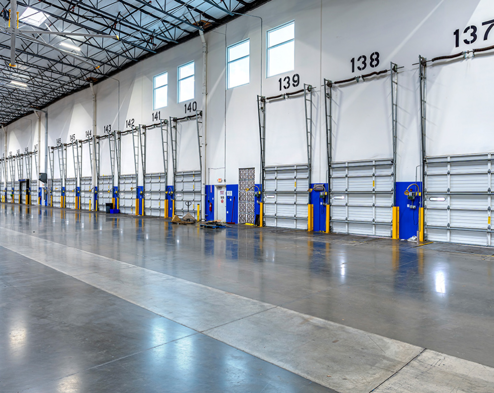 Interior of the loading docks for a Cold Storage Renovation in Rancho Cucamonga, CA for a confidential client