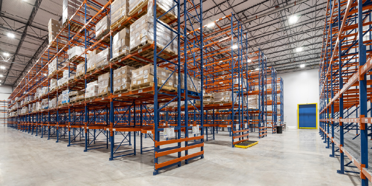 racking with product inside of a cold storage facility for PFG in Dallas