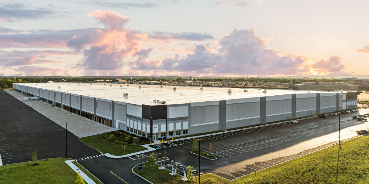 aerial view of new england warehouse built by ARCO National Construction