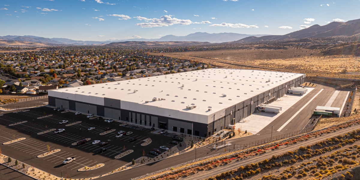 aerial view of distribution center on the west coast