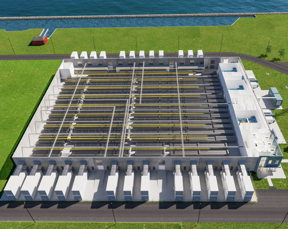 exterior of data center core and shell