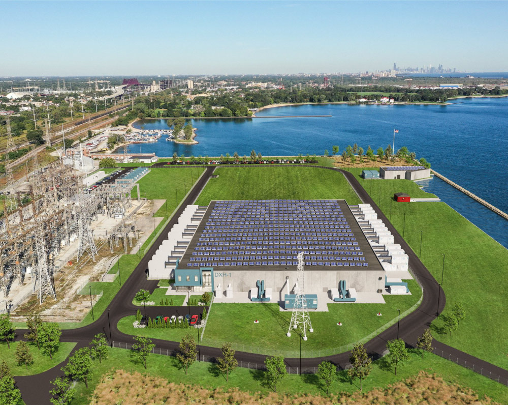 data center utility plant aerial for BAE Systems in Fort Wayne, IN