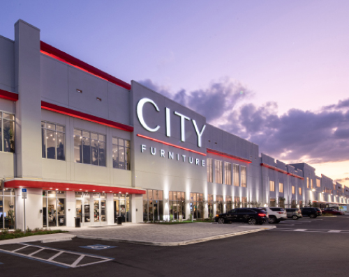 City Furniture distribution facility front entrance.