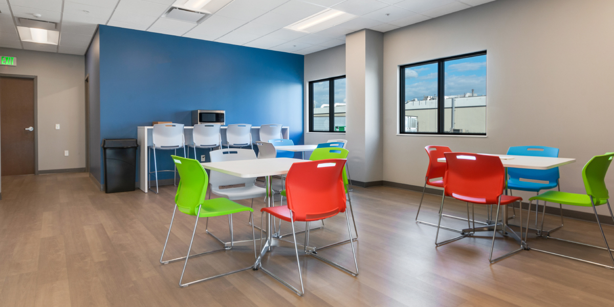 interior photo of a breakroom at a cold storage facility in Vernon, California