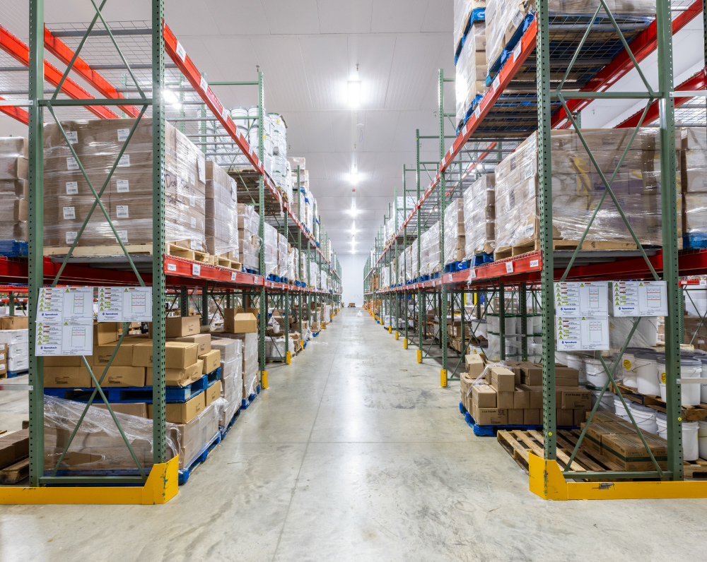 interior of Atlantic food distributors' cold storage facility in north canton ohio