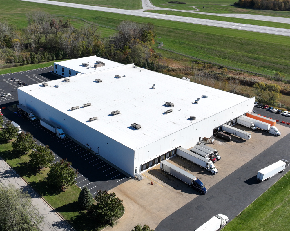 aerial view of Atlantic food distributors' cold storage facility in north canton ohio