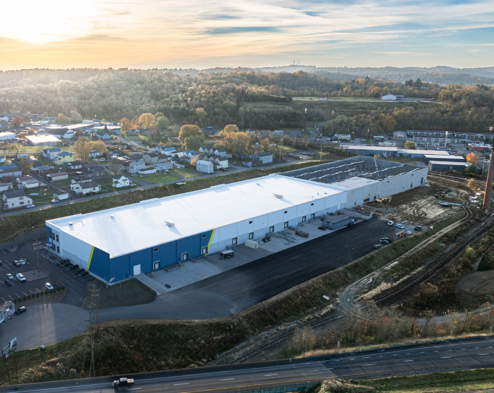 aerial shot of the crossgates inc distribution facility in washington pennsylvania