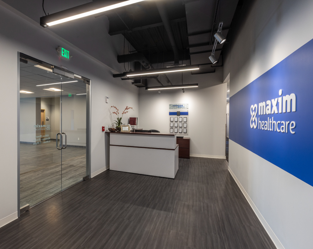 reception area of the canton ohio maxim healthcare office
