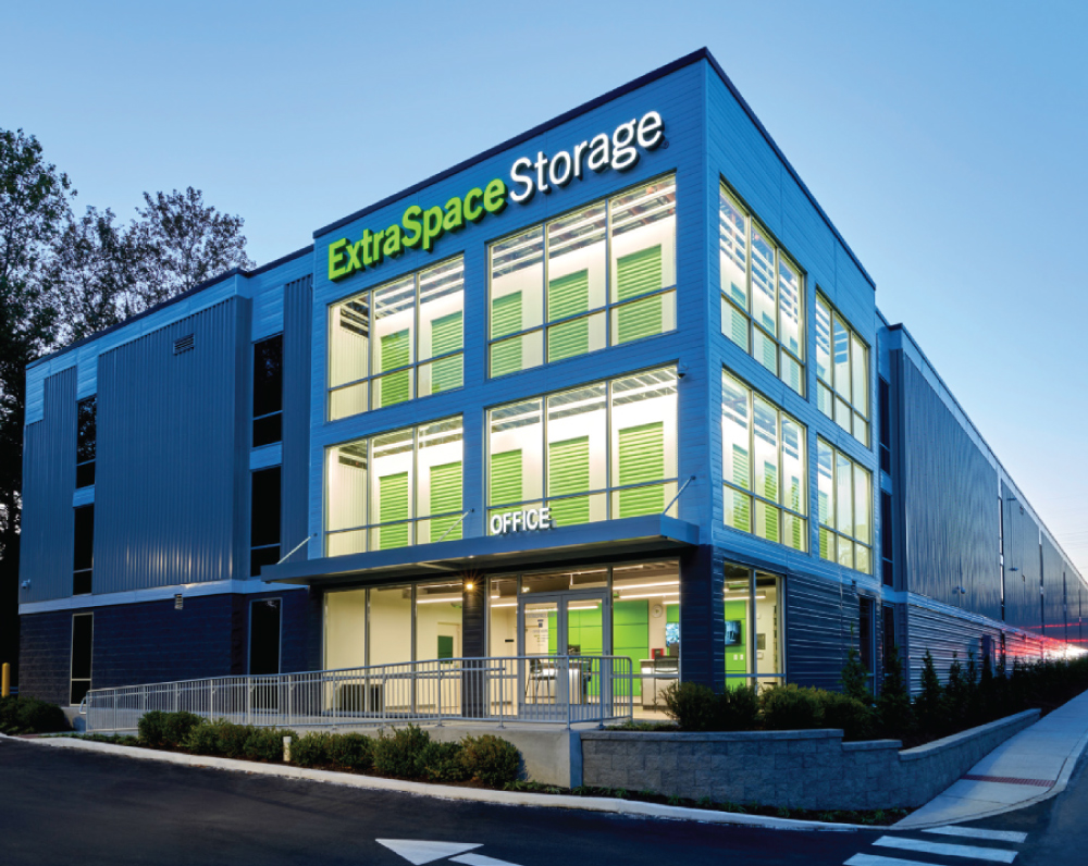 exterior of extraspace self storage facility in glenolden pennsylvania
