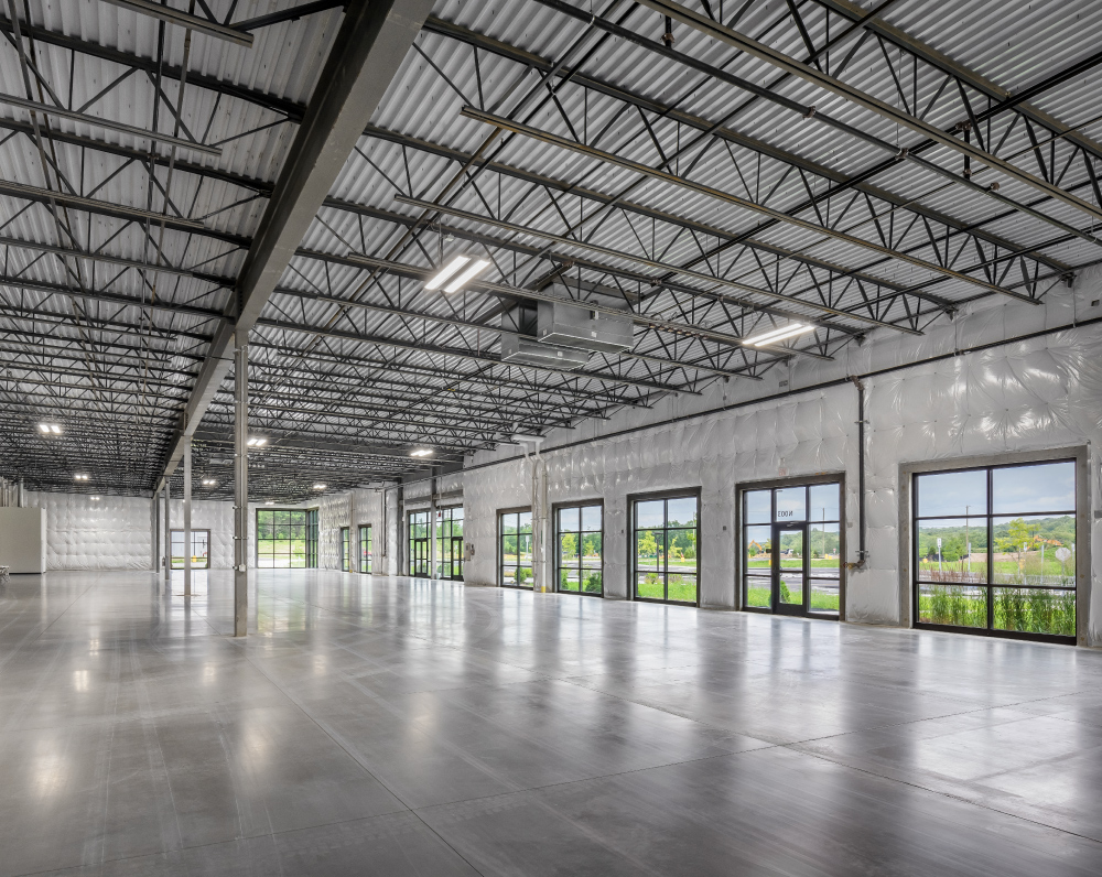 interior of amazon sortation center and distribution facility in schodack new york