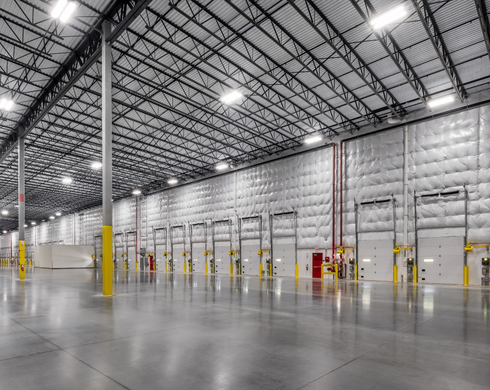 interior of amazon cross-dock distribution facility in schodack new york