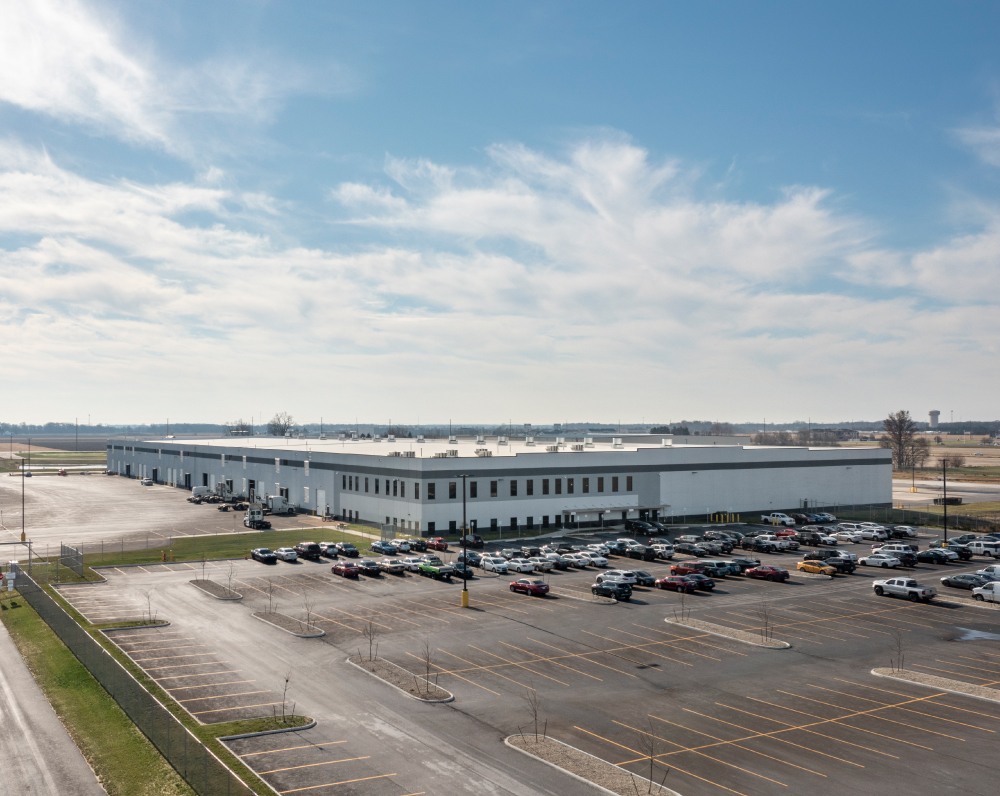 elevated exterior image of a distribution center in bowling green ohio