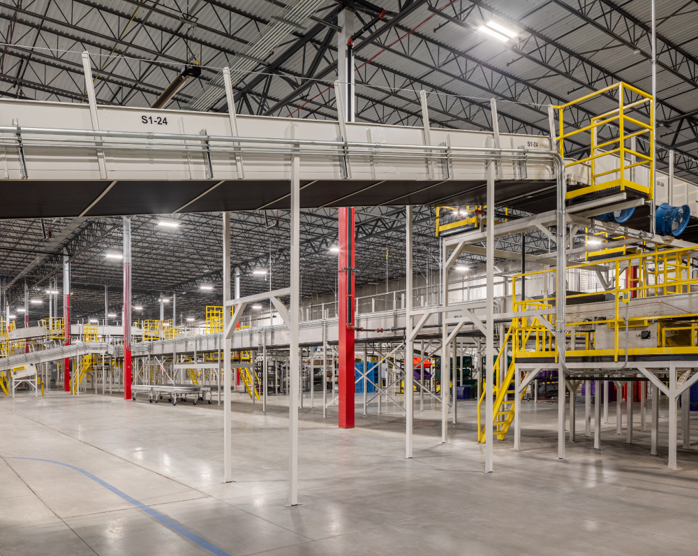 conveyor belt in a distribution center in bowling green ohio