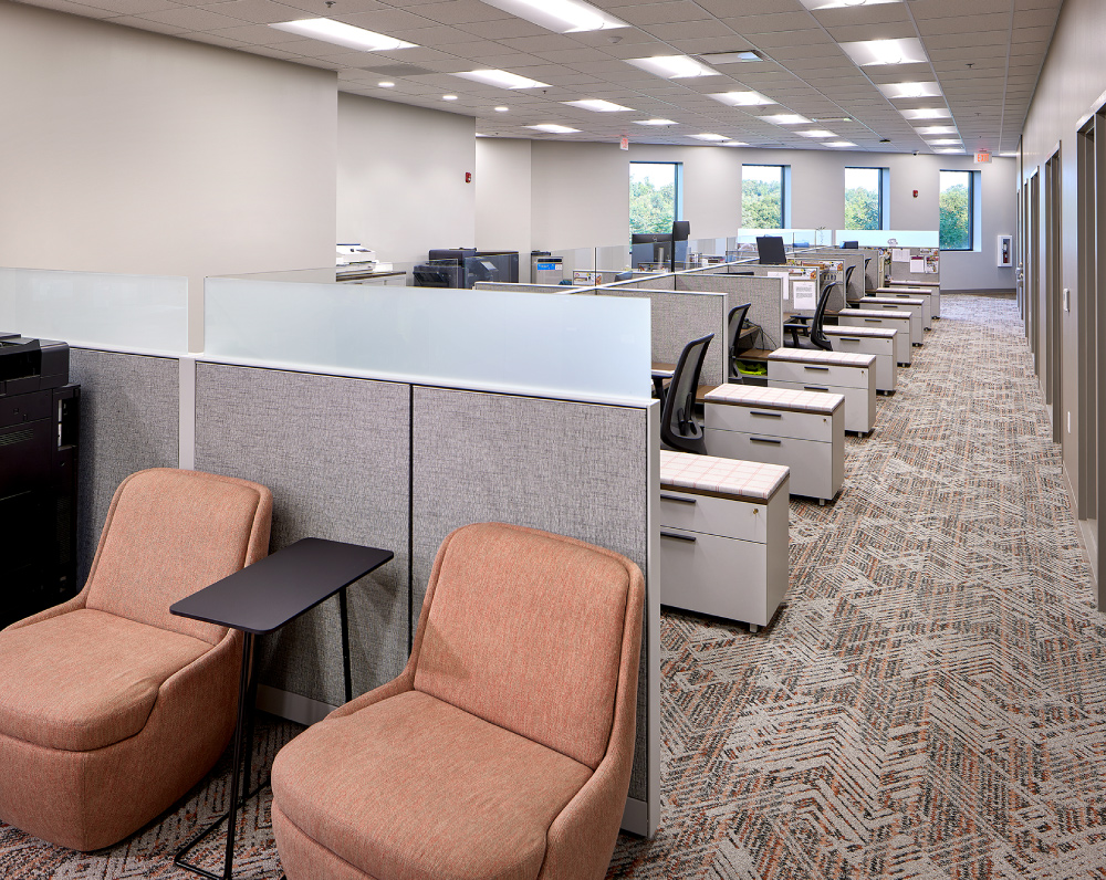 interior office space of sysco cold storage facility in coraopolis pennsylvania