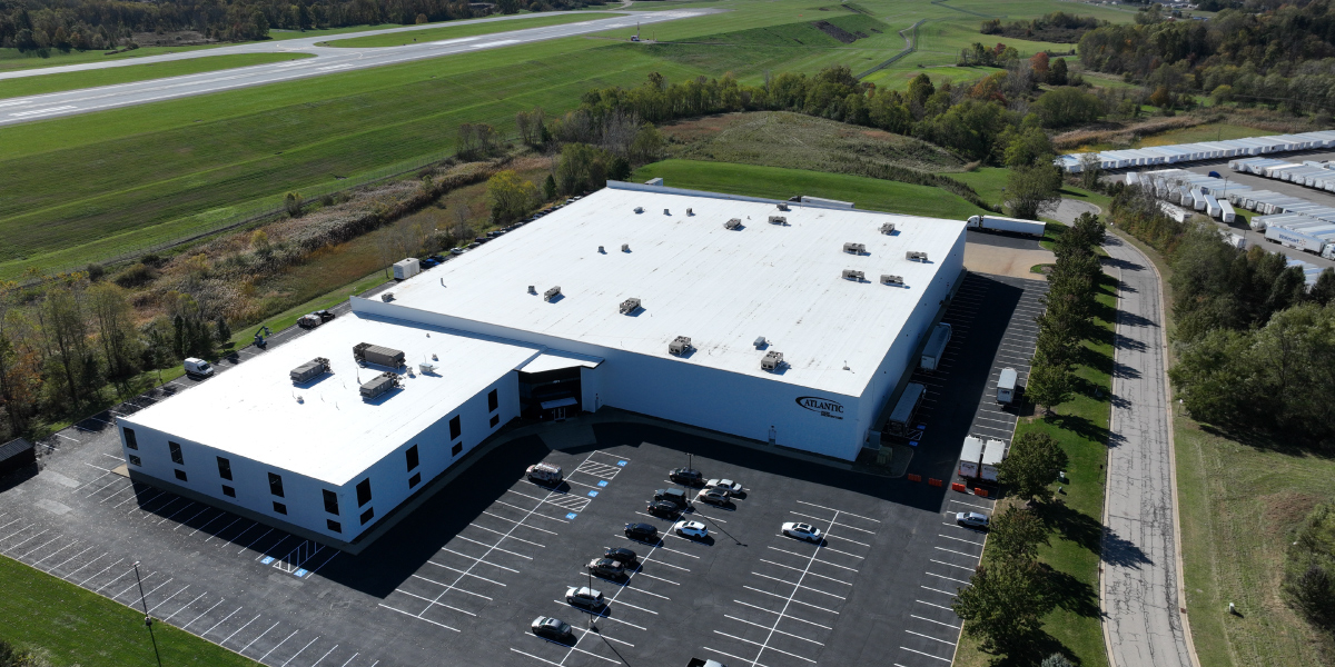 exterior aerial of new cold storage facility in OH