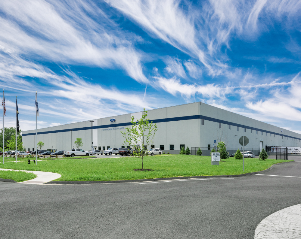 aerial view of auto component distribution facility