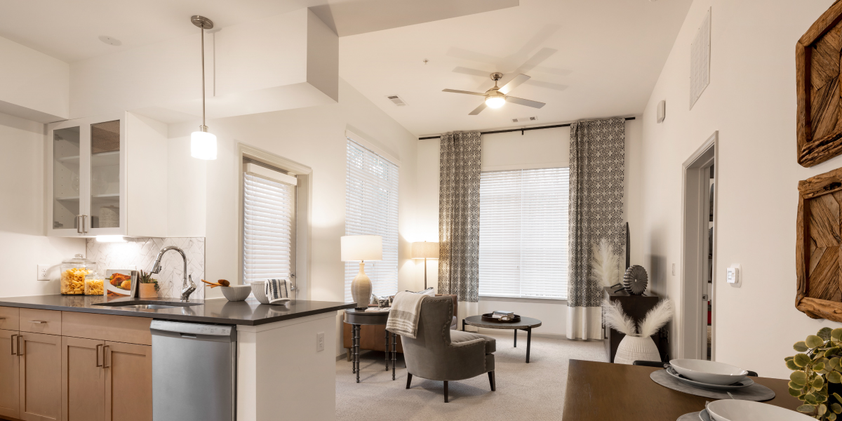 living area within a suite at the atria senior living development in cary north carolina