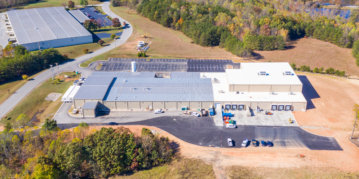 aerial image of the empire bakery foodservice distribution facility in rocky mount virginia