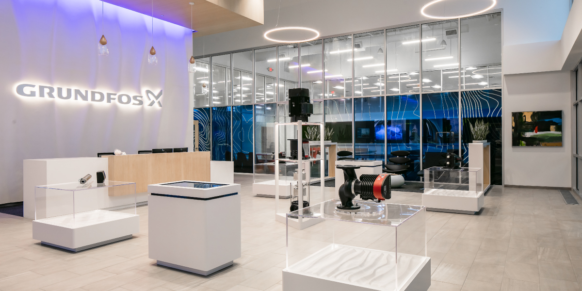 lobby of the grundfos regional headquarters
