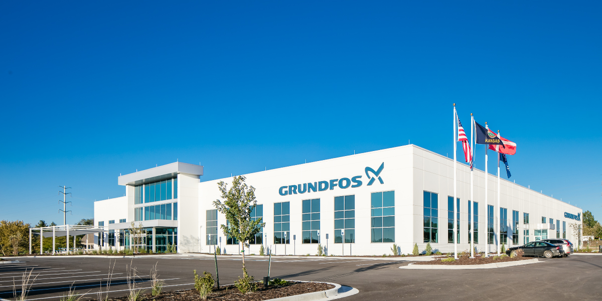 exterior of the grundfos regional headquarters in lenexa kansas