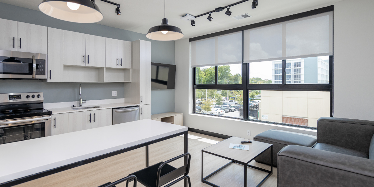 student living area in the hub on third avenue development in gainesville florida