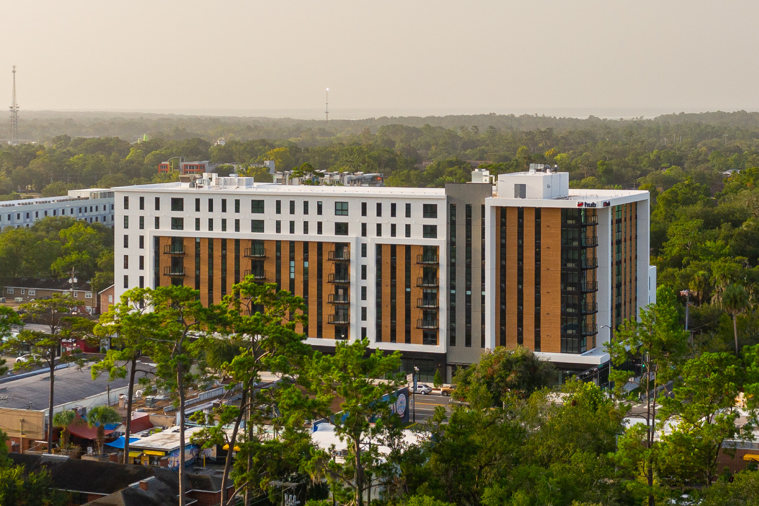 aerial view of the hub on university student housing in gainesville florida