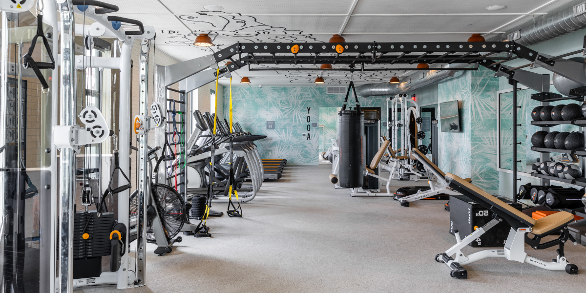 gym in of the hub on university student housing development in gainesville florida