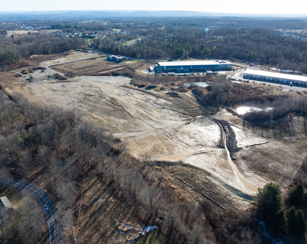drone image the coca cola distribution facility under construction in halfmoon new york