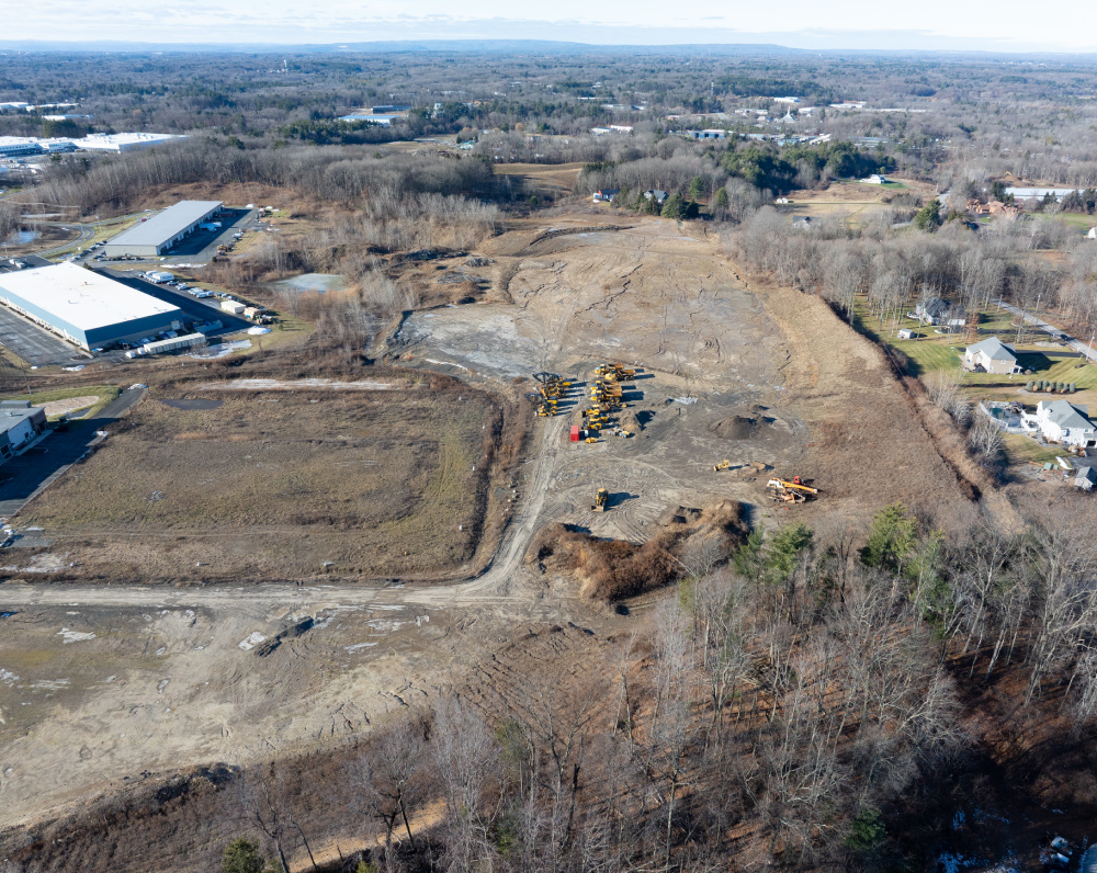 aerial view of the coca cola distribution facility construction site in halfmoon new york