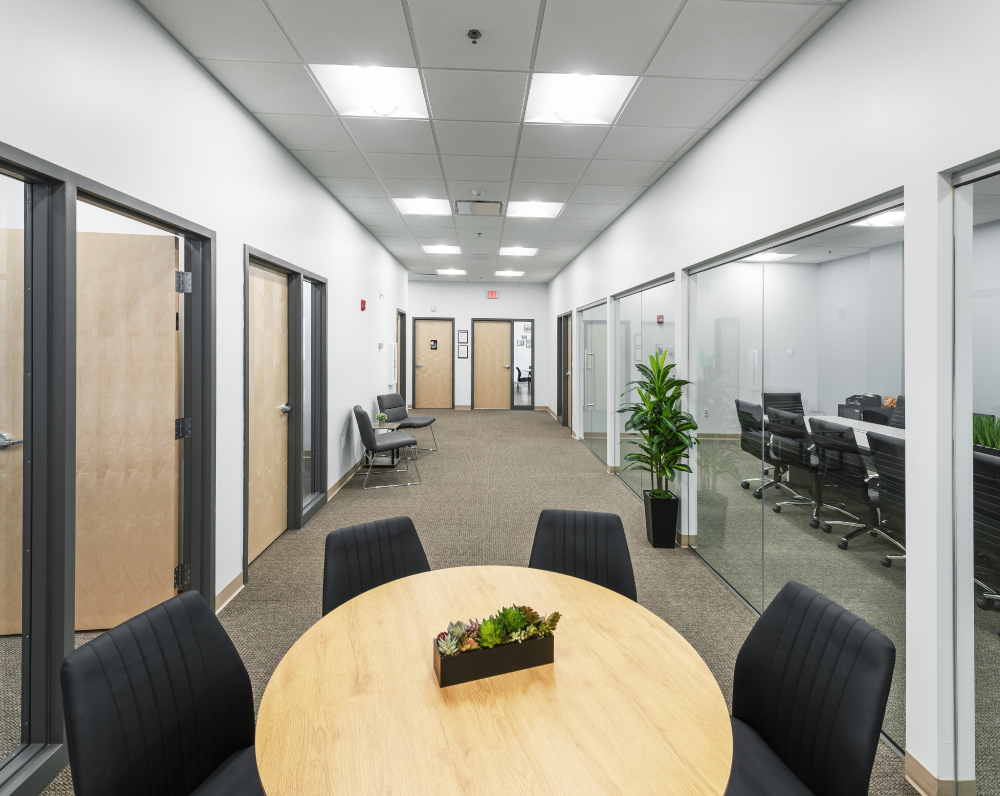 sitting area and offices in the johnson & johnson warehouse in bridgewater massachusetts