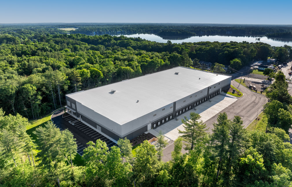drone image of the vestom norton massachusetts distribution facility