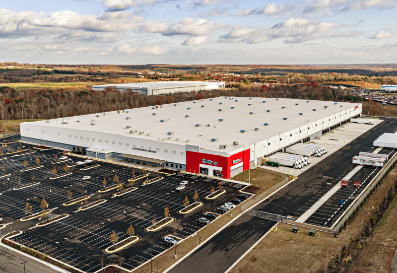Aerial view of O'Reilly Auto Parts new Distribution facility in Fredericksburg, VA