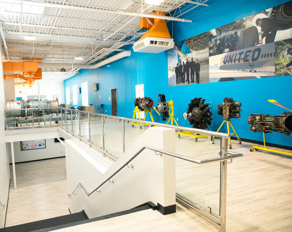 inside the aviation institute of maintenance renovation in hasbrouck heights new jersey