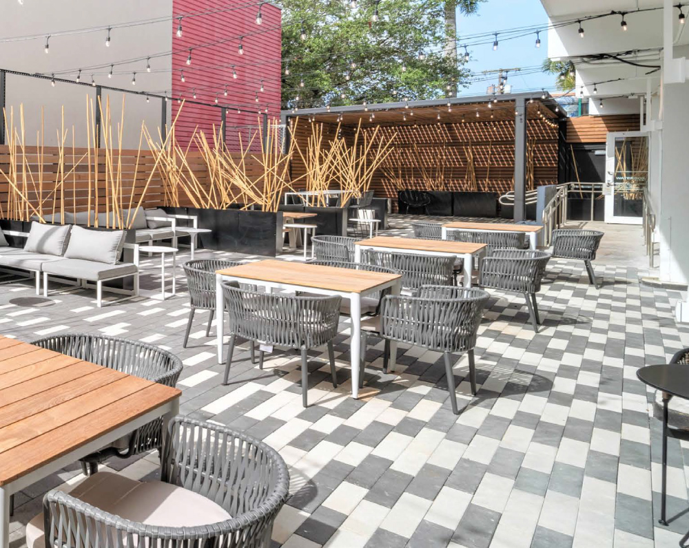 outdoor patio of the expansive coworking miami florida building