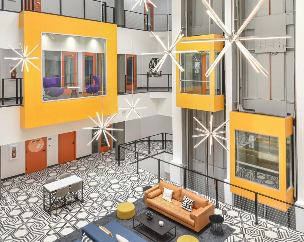 lobby of the expansive coworking building in norfolk virgina