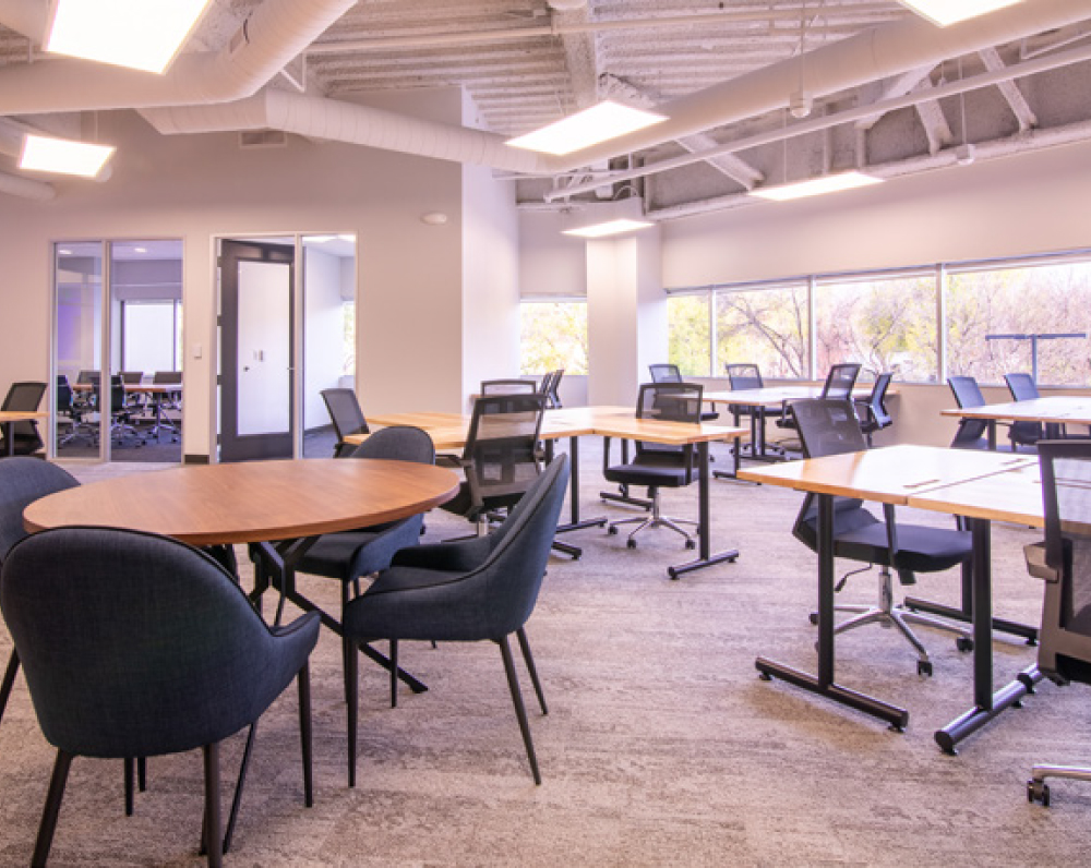 shared office space of the expansive coworking building in san jose california