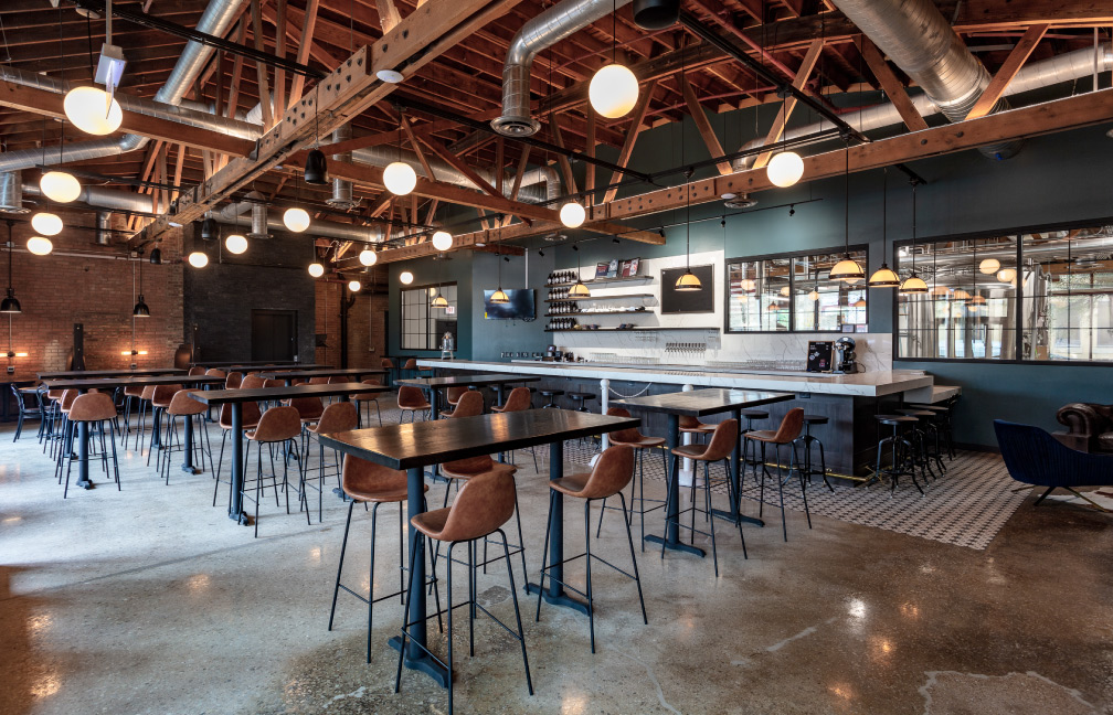 midwest coast brewing company taproom interior in chicago illinois